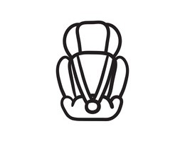 Black and white Baby car seat icons toddle car seat - safe Vector Image