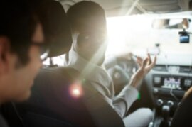 Backseat driver stock photo