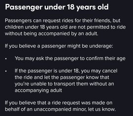 Lyft rules and regulations concerning age requirements