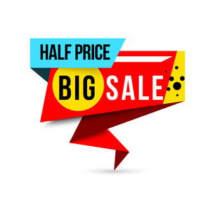 Big sale banner. Limited time for special offer and discounts, bright sign for shop customers. Vector flat style cartoon illustration isolated on white background