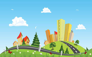 Urban landscape vector illustration